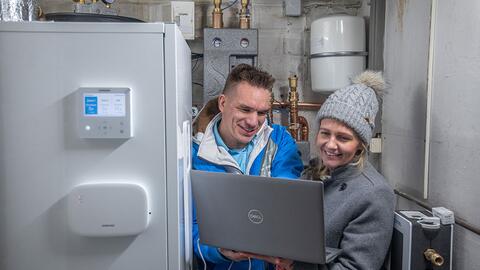 Feinjustierung Technik Hub Wärmepumpe